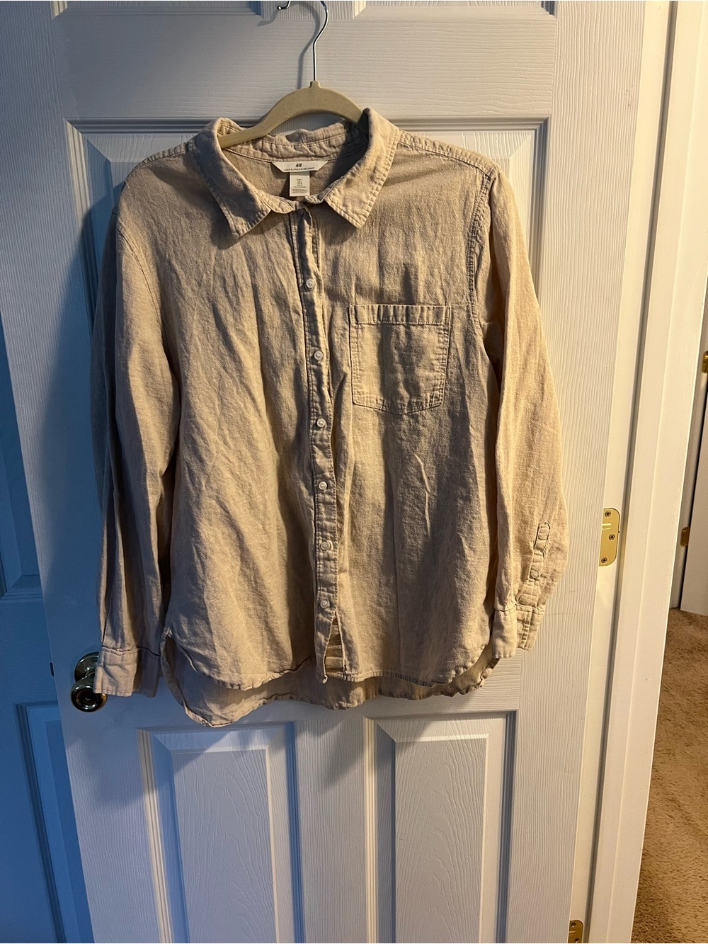 H&M Beige Linen Blend Shirt